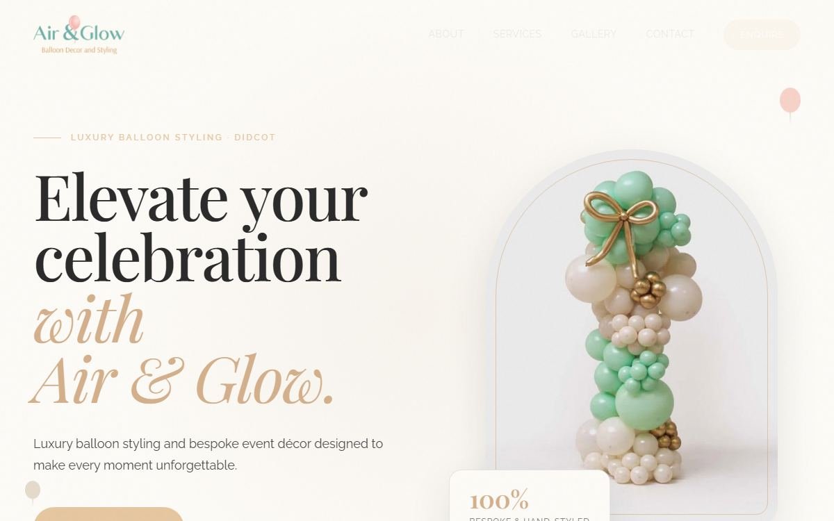 Air & Glow live website