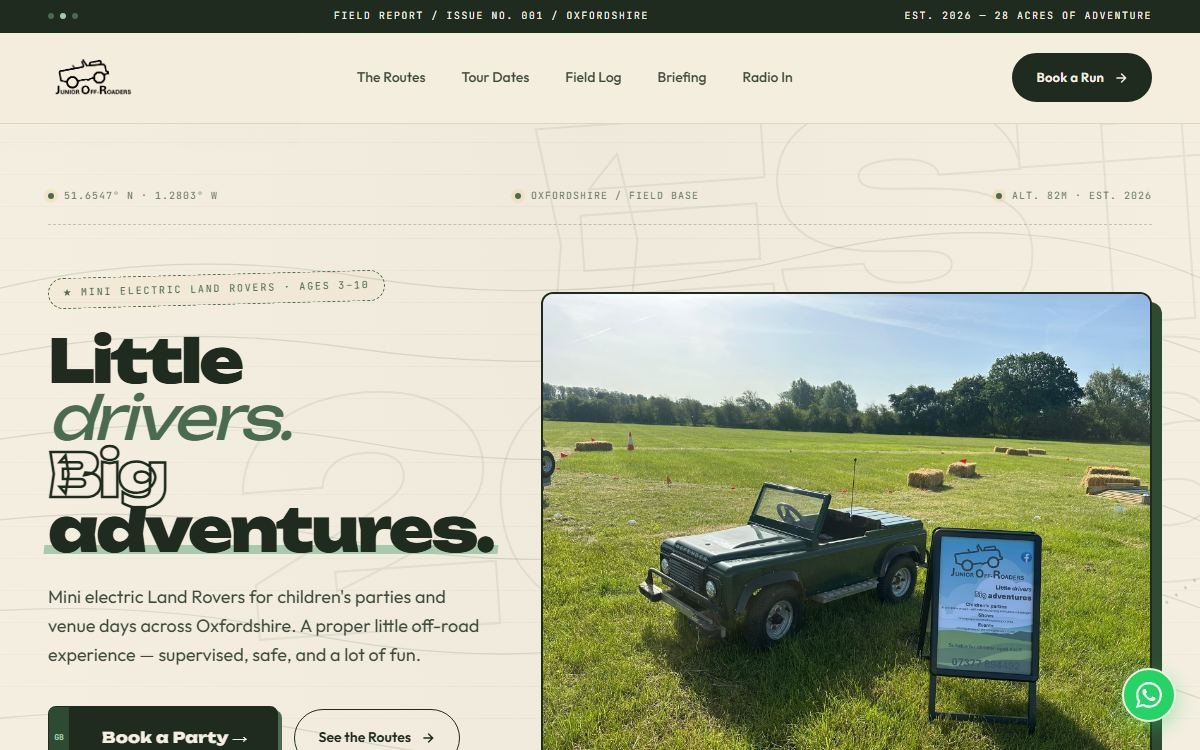 Junior Off-Roaders live website
