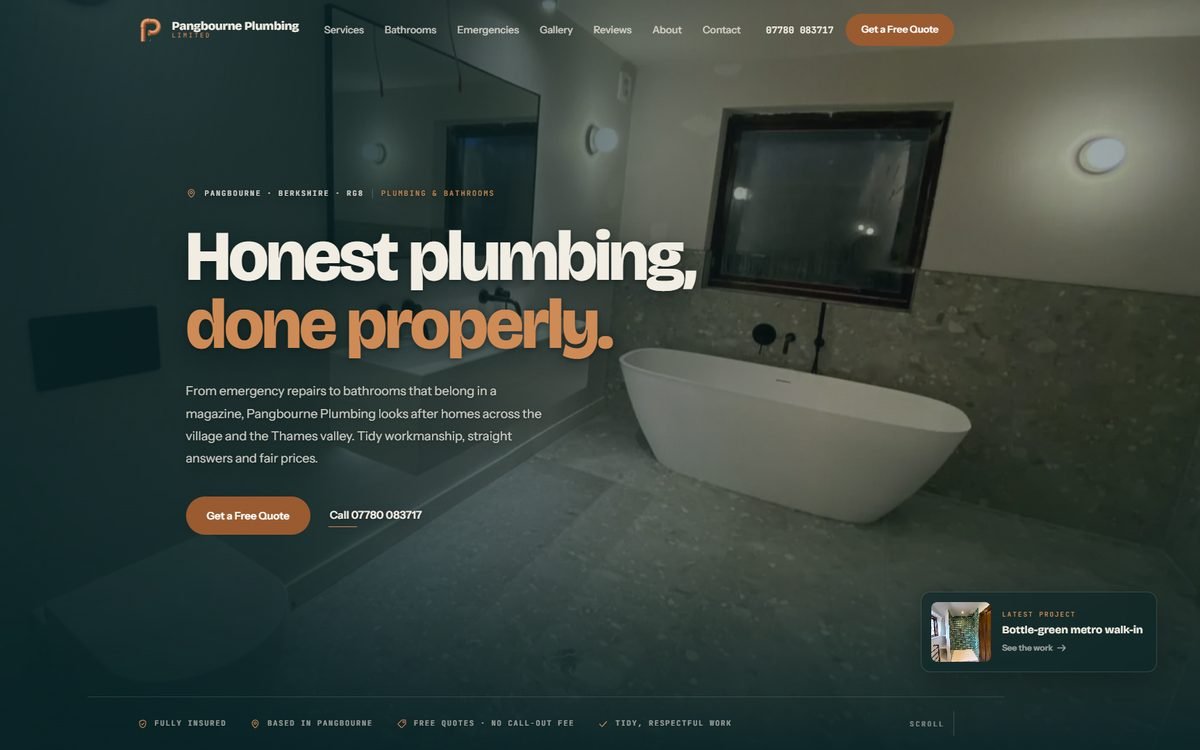 Pangbourne Plumbing live website