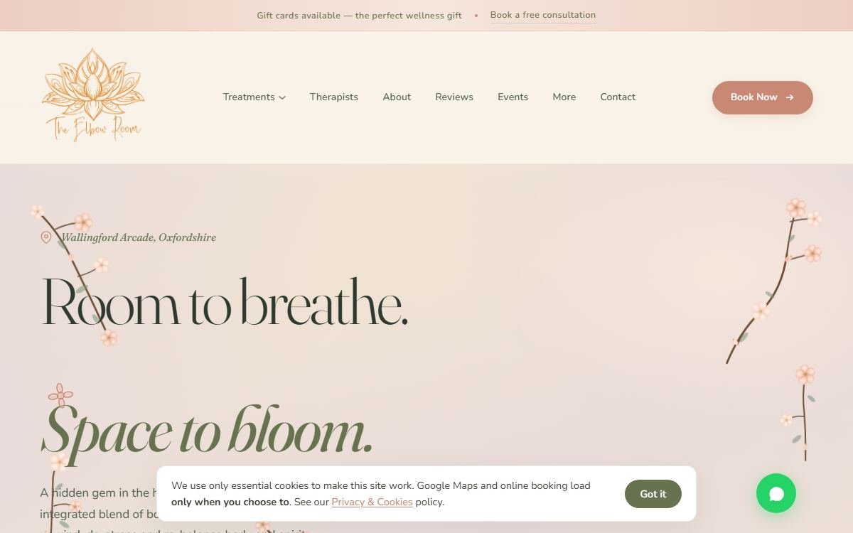 The Elbow Room live website