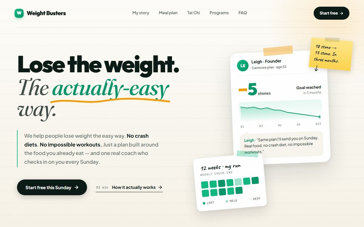 Weight Busters live website
